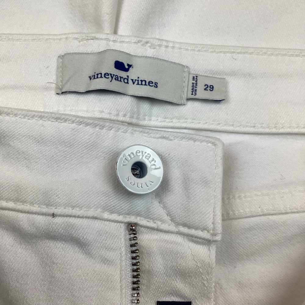 Vineyard Vines High Rise Skinny Jeans White Raw Hem 29 - Picture 9 of 15